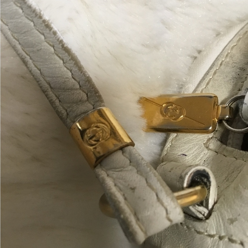 GUCCI Shoulder Bag Leather White Authentic AS IS - Picture 10 of 16